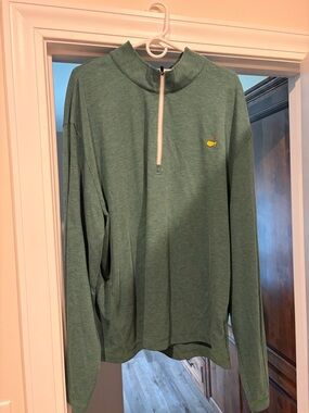 Masters Green Polo-Style Pullover with White Trim